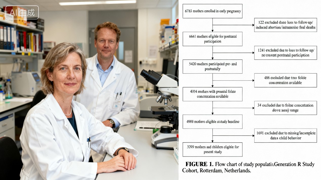 Недостаток на фолна киселина во рана бременост → 57% зголемен ризик од емоционални проблеми кај 3-годишните деца (студија на генерацијата R), со активната фолна киселина која се справува со 78,4% од предизвиците за дополнување на кинеското население